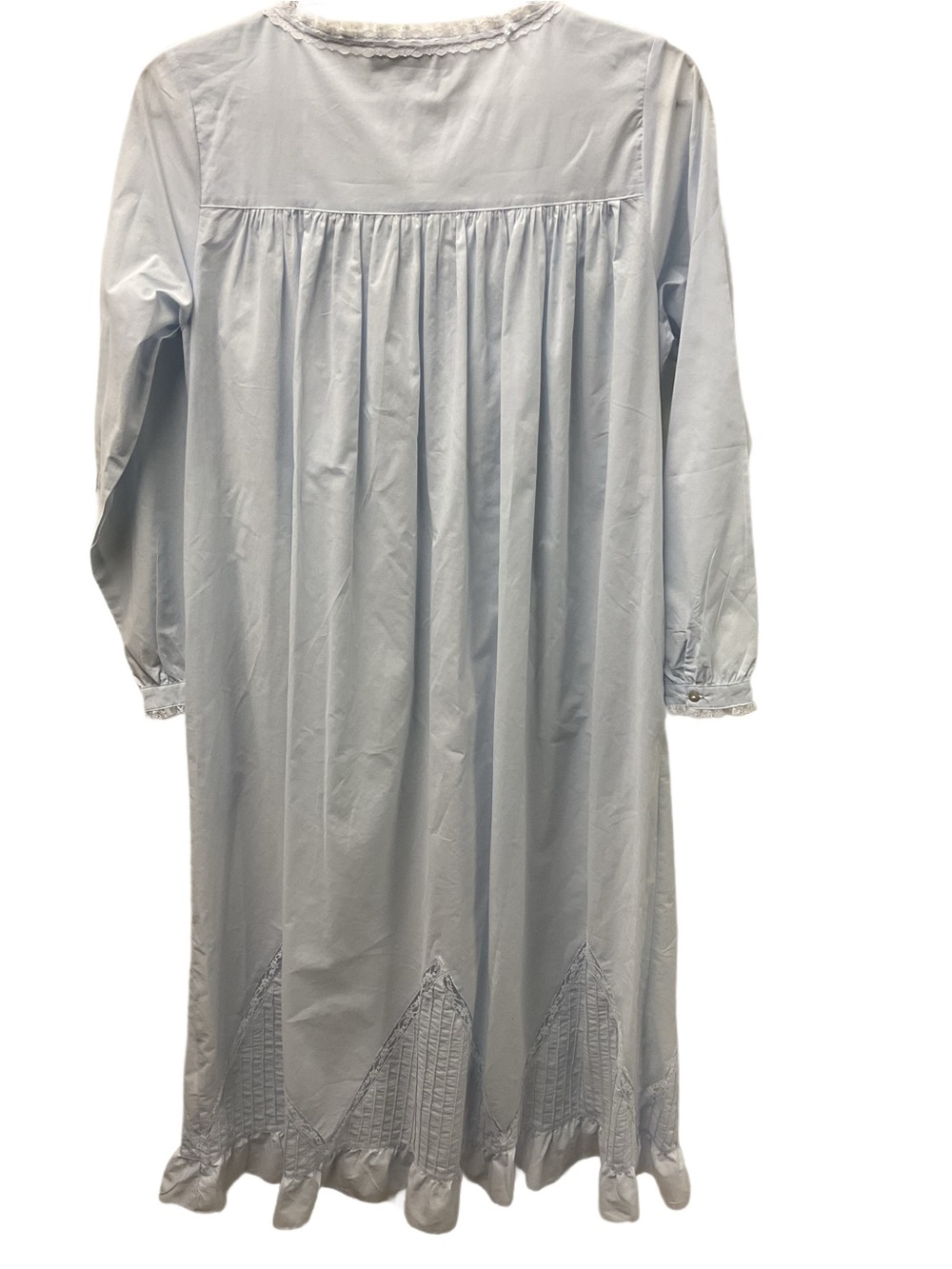New Eileen West Light Blue Cotton Nightgown & Matching Robe with Lace Yoke - Picture 5 of 11